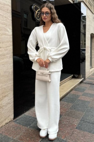 Прямі штани та подовжений жакет з поясом MIK-5168A650 Прямі штани та подовжений жакет з поясом MIK-5168A650