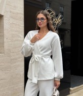 Прямі штани та подовжений жакет з поясом MIK-5168A650