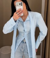 Женская рубашка в полоску SAP-129A600