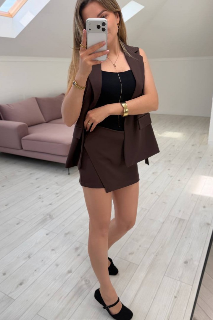 Шорты-юбка сбоку на молнии KG-309A280