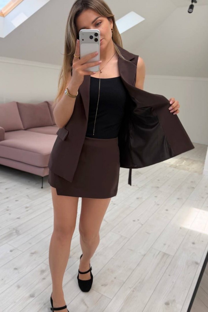 Шорты-юбка сбоку на молнии KG-309A280