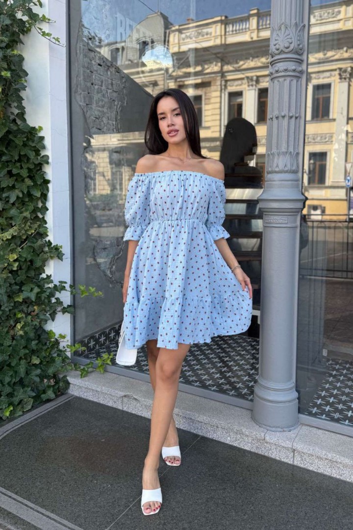 Красивое платье с открытыми плечами MIK-2467A390