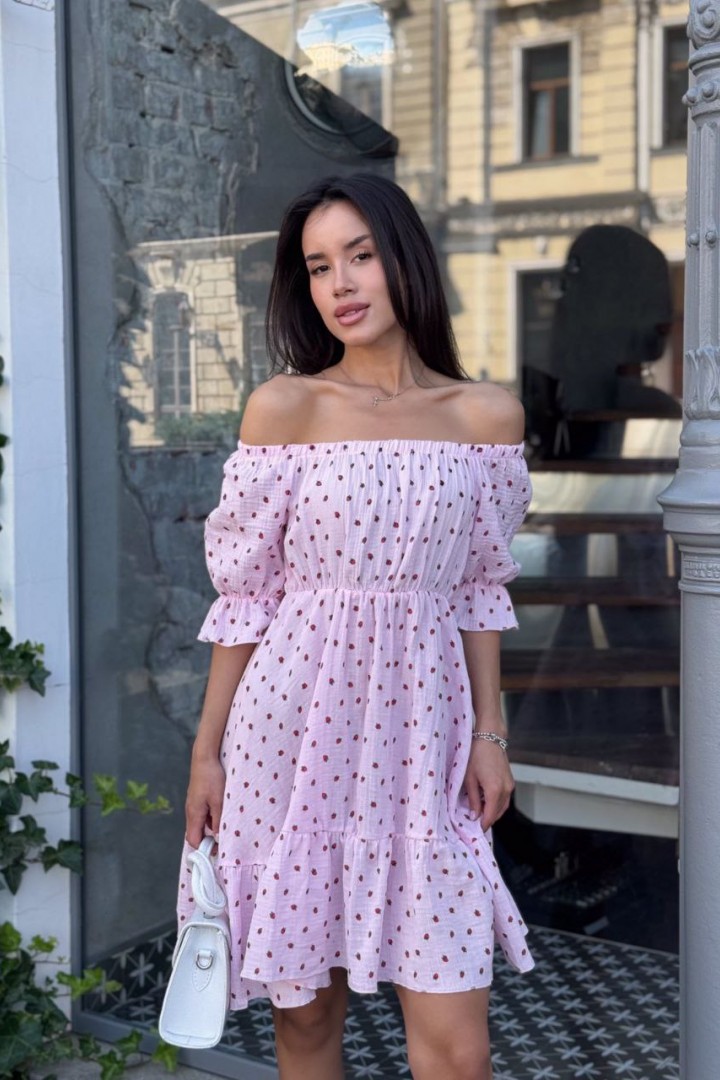 Красивое платье с открытыми плечами MIK-2467A390