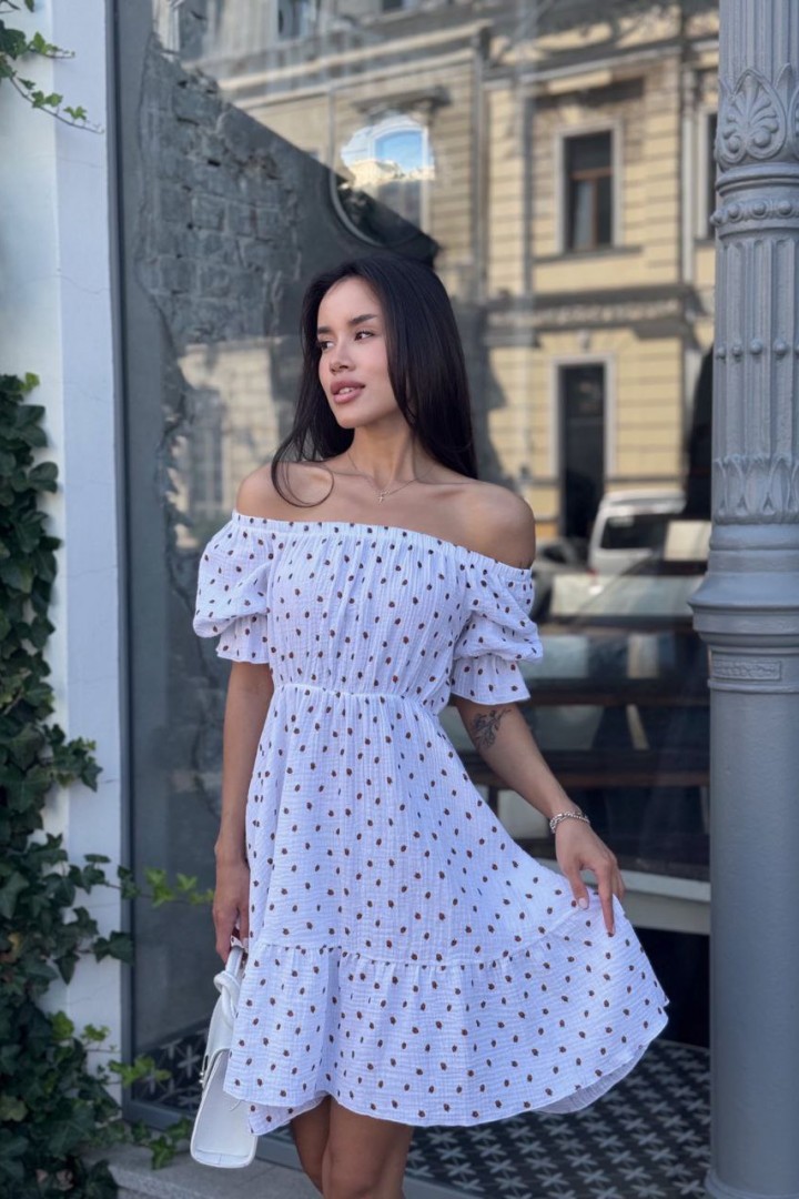 Красивое платье с открытыми плечами MIK-2467A390