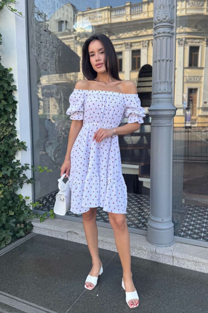 Красивое платье с открытыми плечами MIK-2467A390