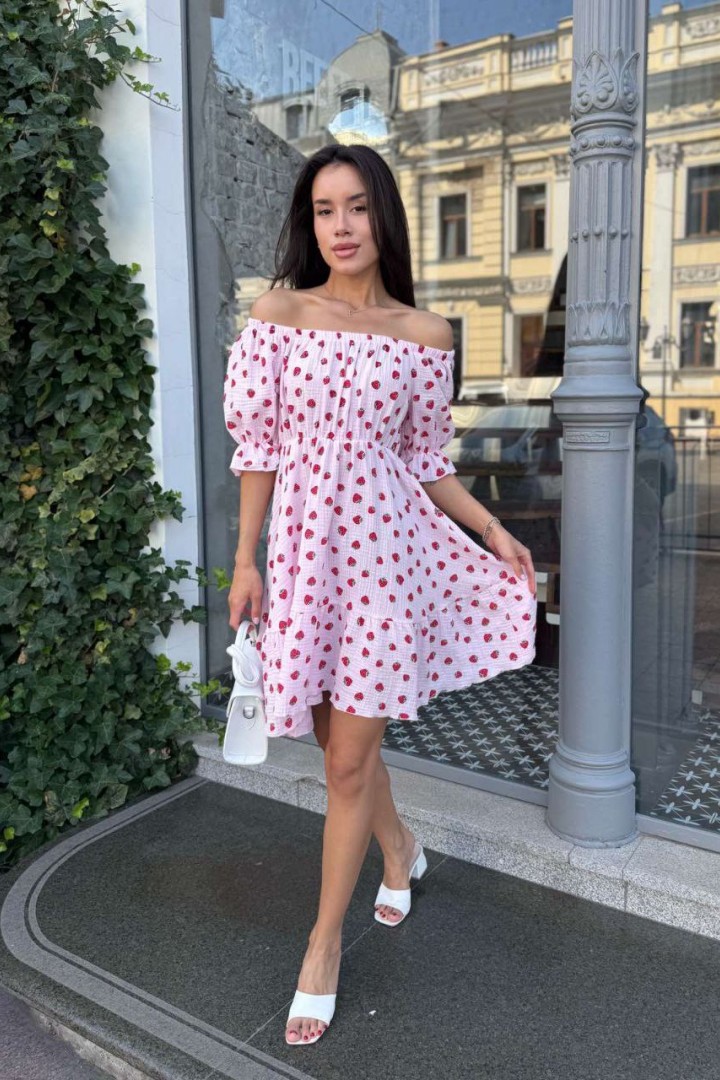 Красивое платье с открытыми плечами MIK-2467A390