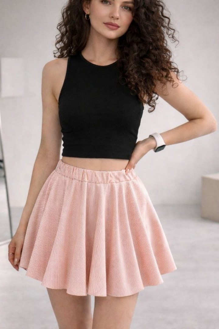 Короткая юбка в полоску MIK-2464A260