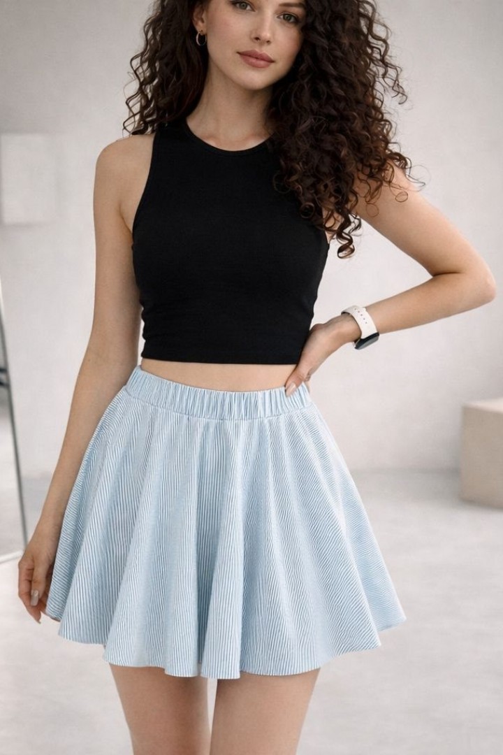 Короткая юбка в полоску MIK-2464A260