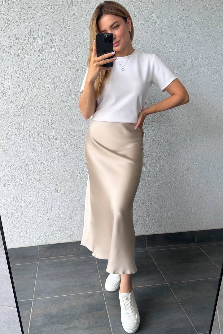 Шелковая юбка на резинке KG-122.1A390