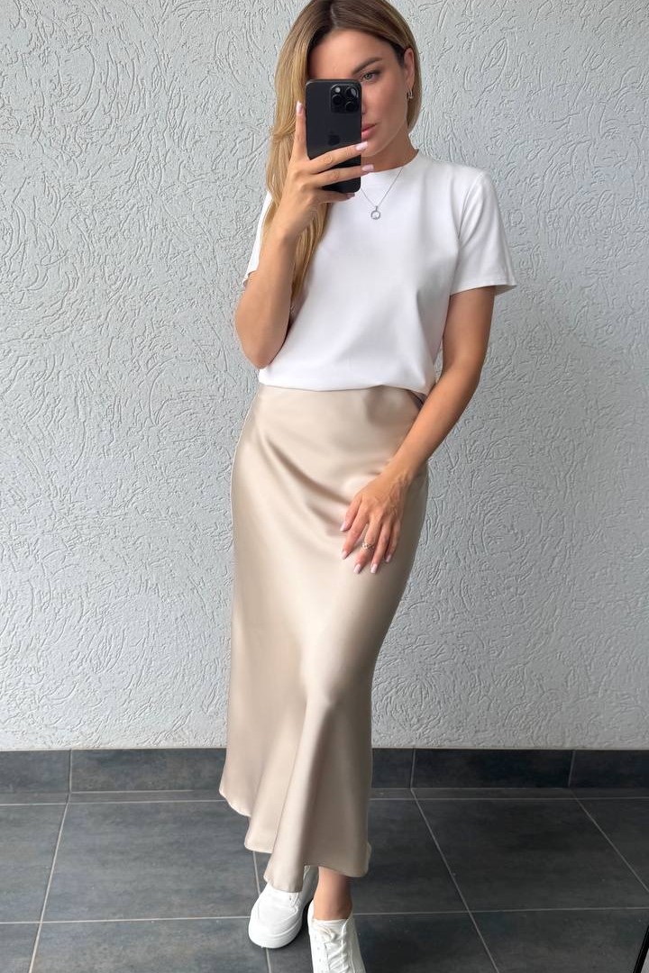 Шелковая юбка на резинке KG-122.1A390