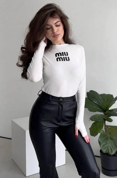 Белый лонгслив с накатом MIK-4194A190