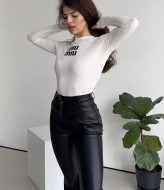 Белый лонгслив с накатом MIK-4194A190