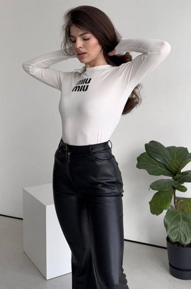 Белый лонгслив с накатом MIK-4194A190