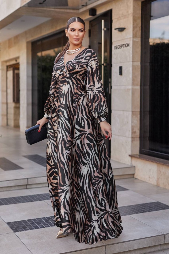 Платье макси из шелка EY-448A25B29