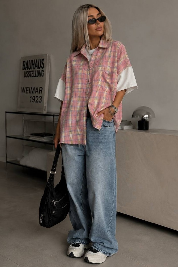 Стильная oversize рубашка 2 в 1 STC-340A599