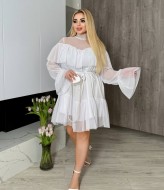 Нежное белое платье YM-7043.1A19