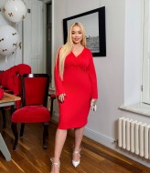 Облегающее платье с длинным рукавом  PRA-1359A500