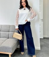 Свитер с кружевными рукавами IV-0163A400