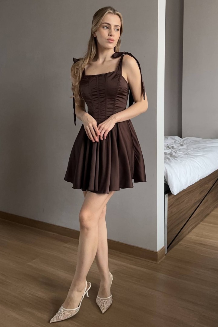 Короткое платье с корсетом  NK-9128A570