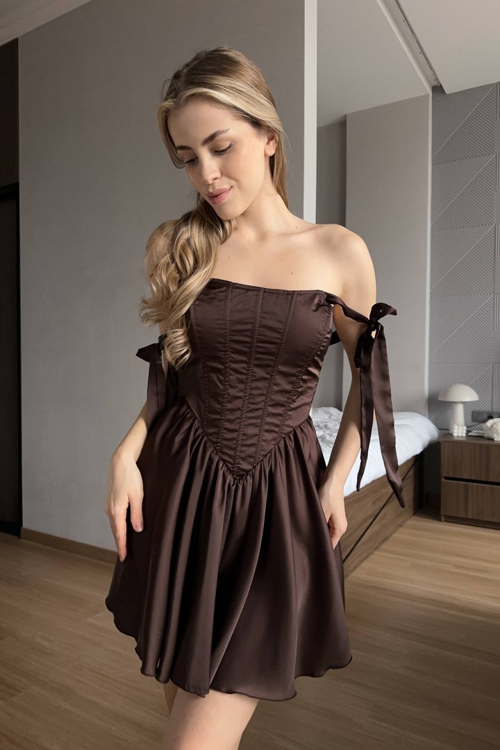 Короткое платье с корсетом  NK-9128A570