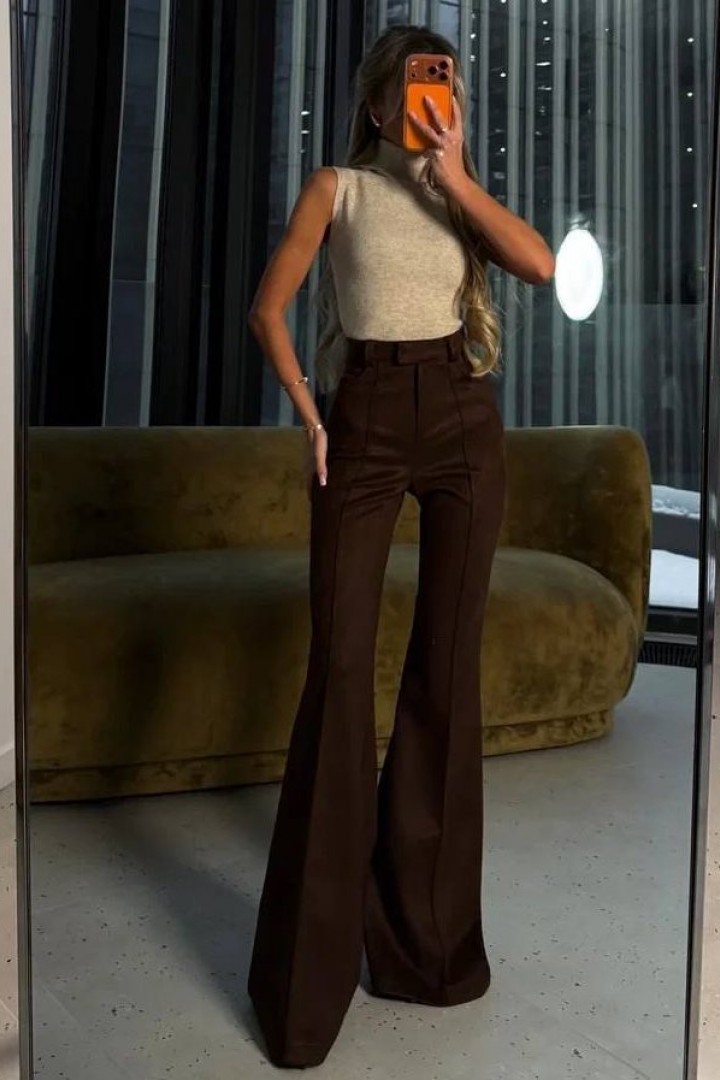 Замшевые брюки клеш EST-5933A550