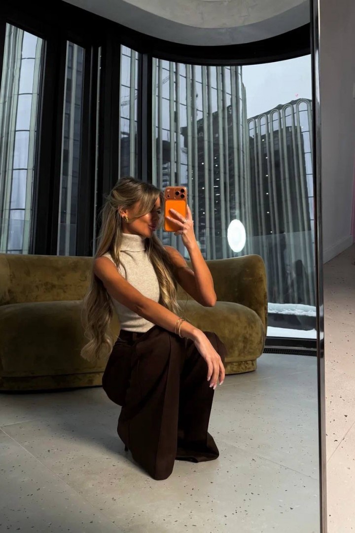 Замшевые брюки клеш EST-5933A550