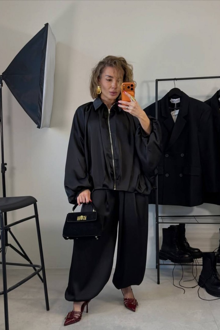 Шовковий брючний костюм двійка LOU-1401A900