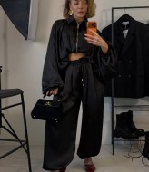 Шовковий брючний костюм двійка LOU-1401A900