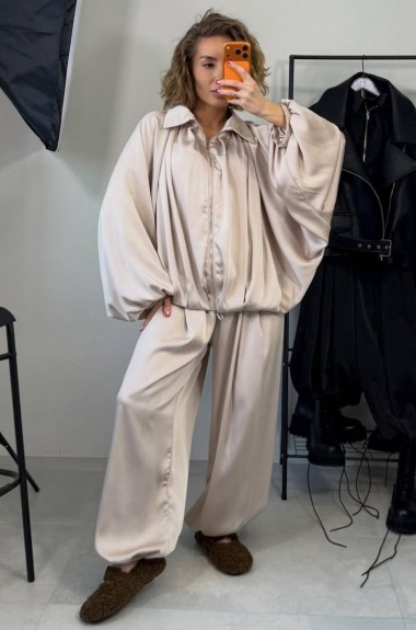 Шелковый брючный костюм двойка LOU-1401A900