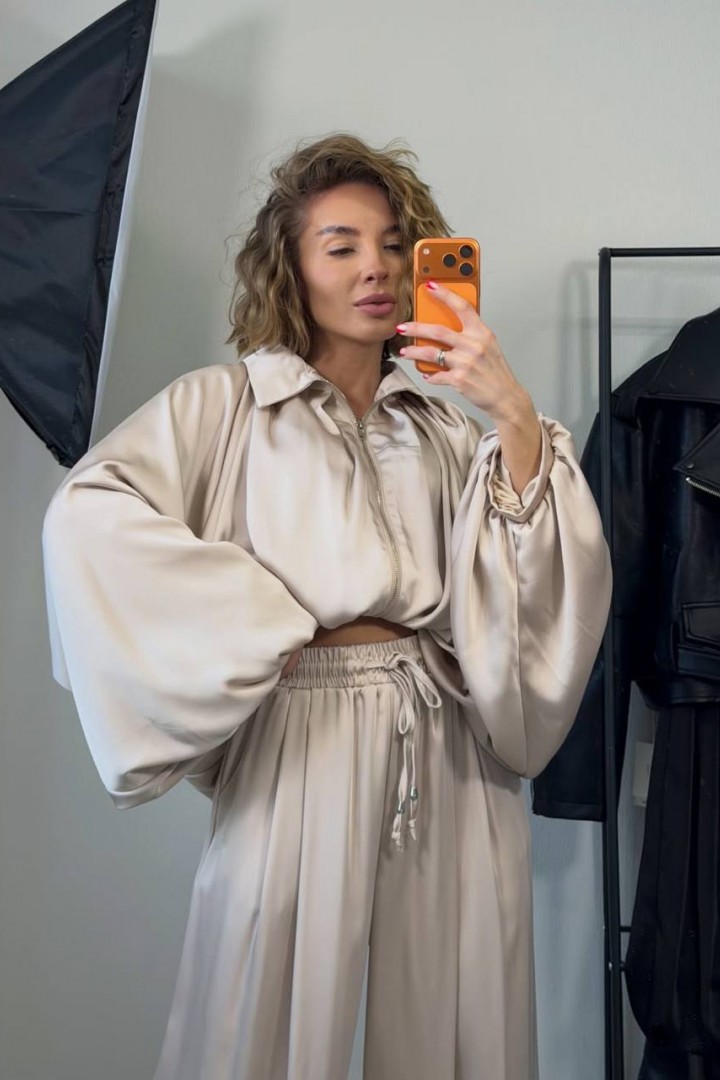 Шовковий брючний костюм двійка LOU-1401A900