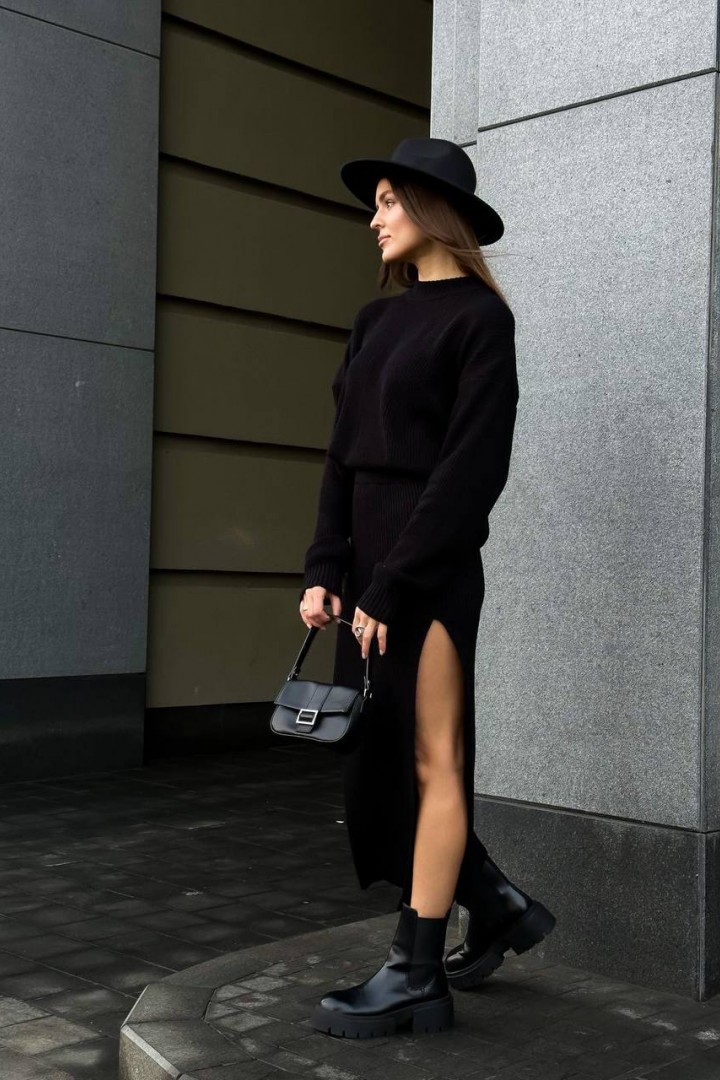 Элегантный вязаный костюм BIN-021A1150