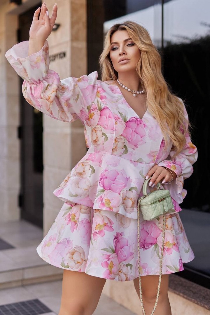 Нежное платье с цветочным принтом YM-7008.1A28