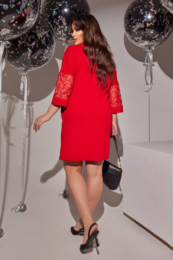Красивое красное платье OLD-7616A14