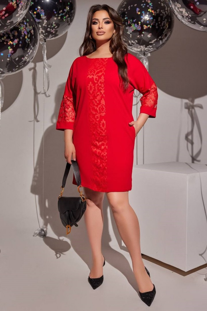 Красивое красное платье OLD-7616A14