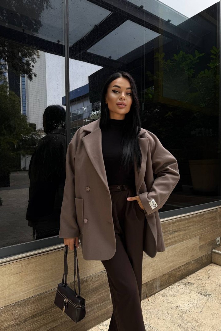 Двубортное полупальто ASP-2025A1499