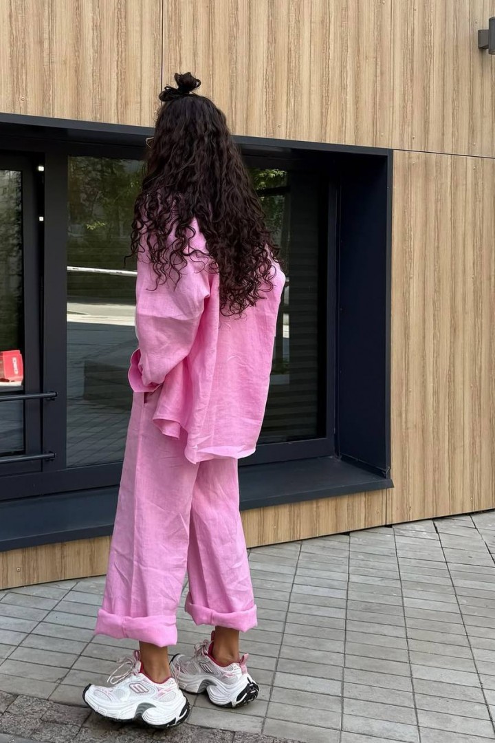 Женский льняной костюм  NUL-8013A680