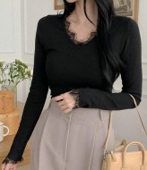 Лонгслив с кружевом IMMA-458A380