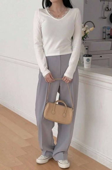 Лонгслив с кружевом IMMA-458A380