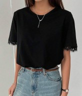 Футболка с кружевом на рукавах IMMA-460A350