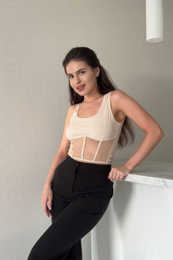 Стильный топ сетка MIK-1483A180