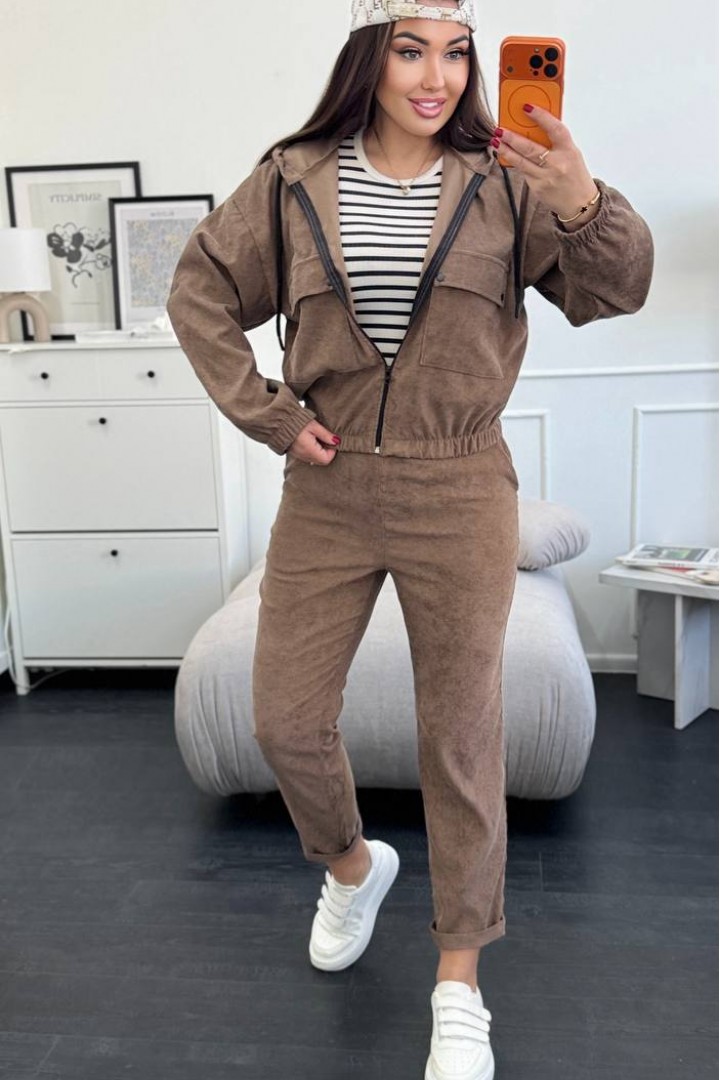 Вельветовый костюм двойка XOF-7012A490