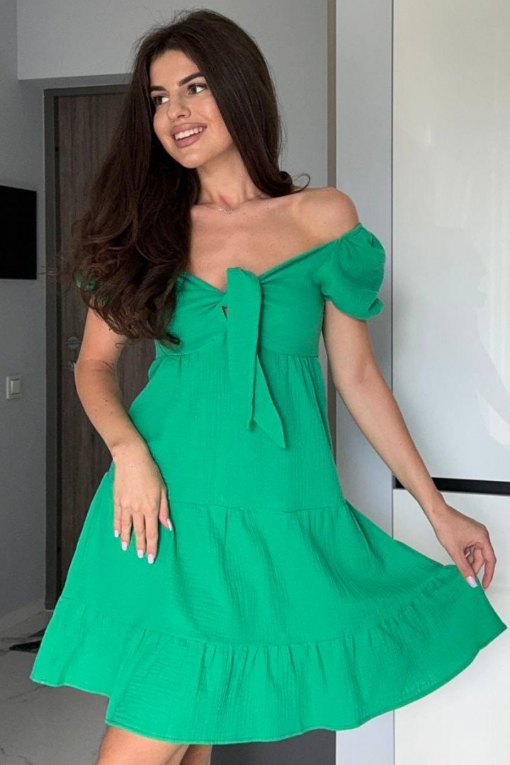 Платье с бантом на груди MIK-6215A349