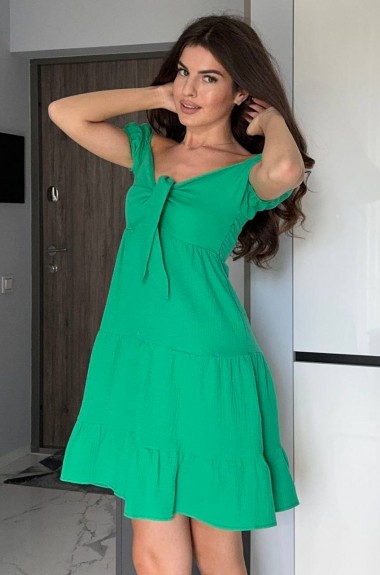 Платье с бантом на груди MIK-6215A349