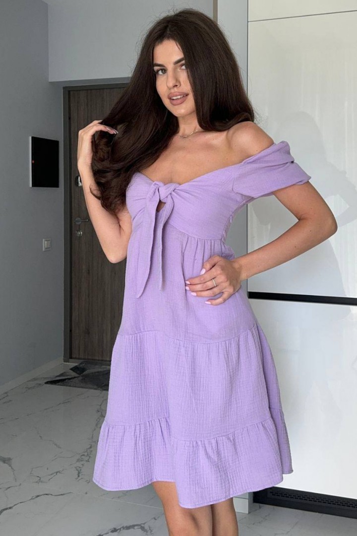 Платье с бантом на груди MIK-6215A349