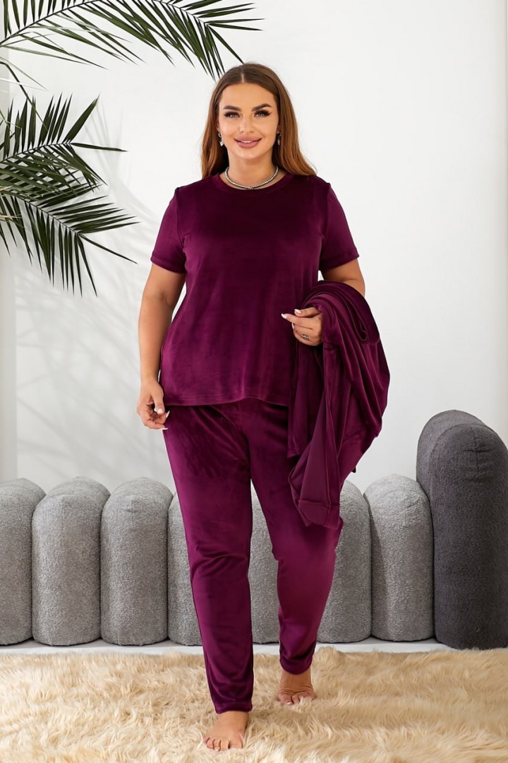 Изысканный велюровый костюм-тройка RIL-0505A19