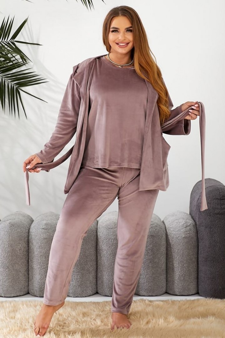 Изысканный велюровый костюм-тройка RIL-0505A19