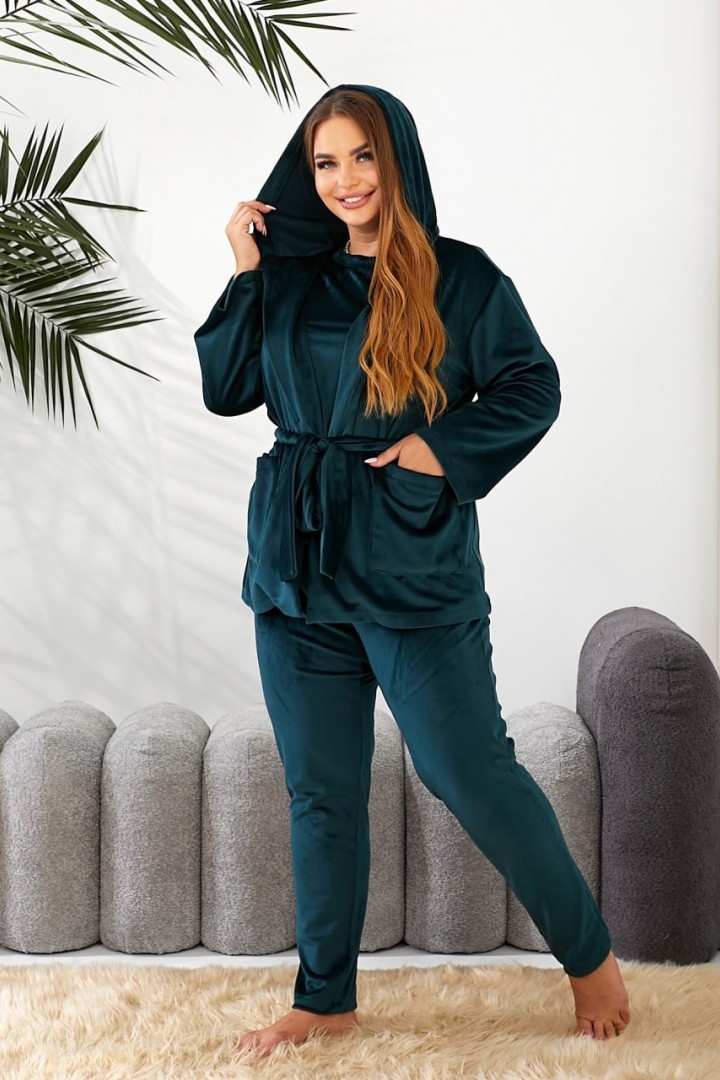 Изысканный велюровый костюм-тройка RIL-0505A19