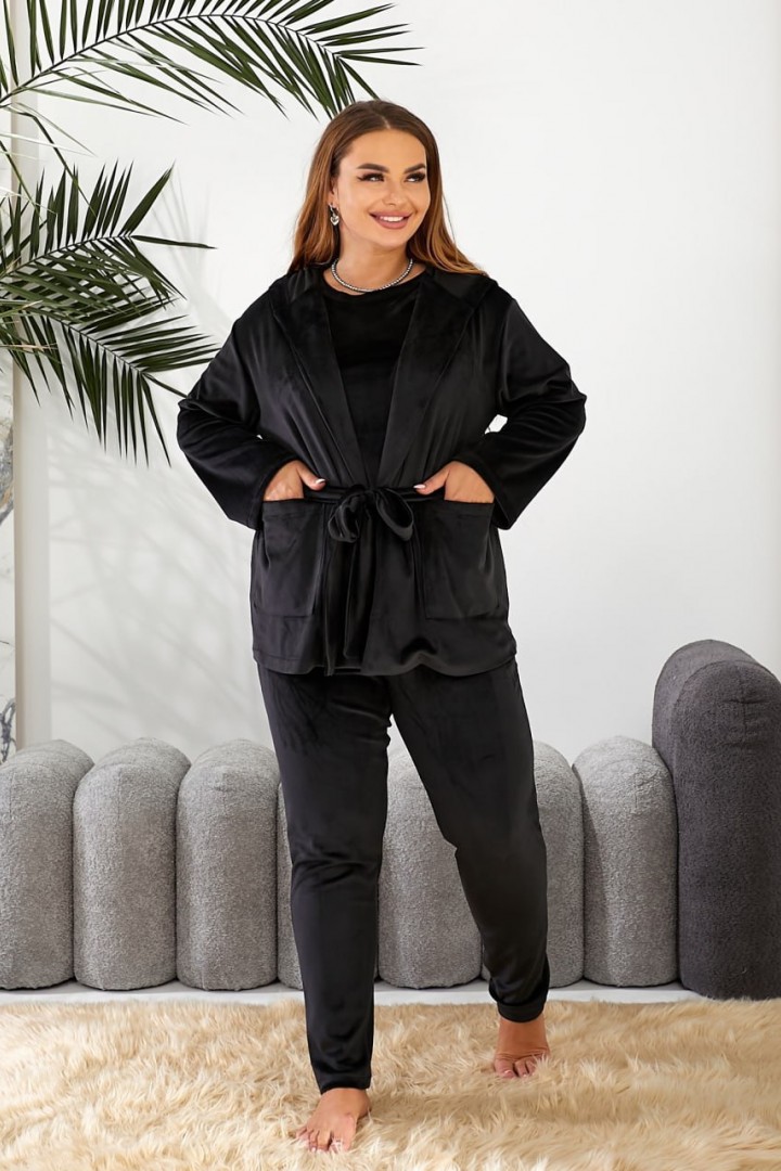 Изысканный велюровый костюм-тройка RIL-0505A19