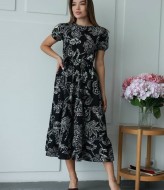 Льняное платье с рукавами фонарик IMMA-467A599B699