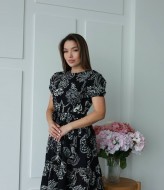 Льняное платье с рукавами фонарик IMMA-467A599B699